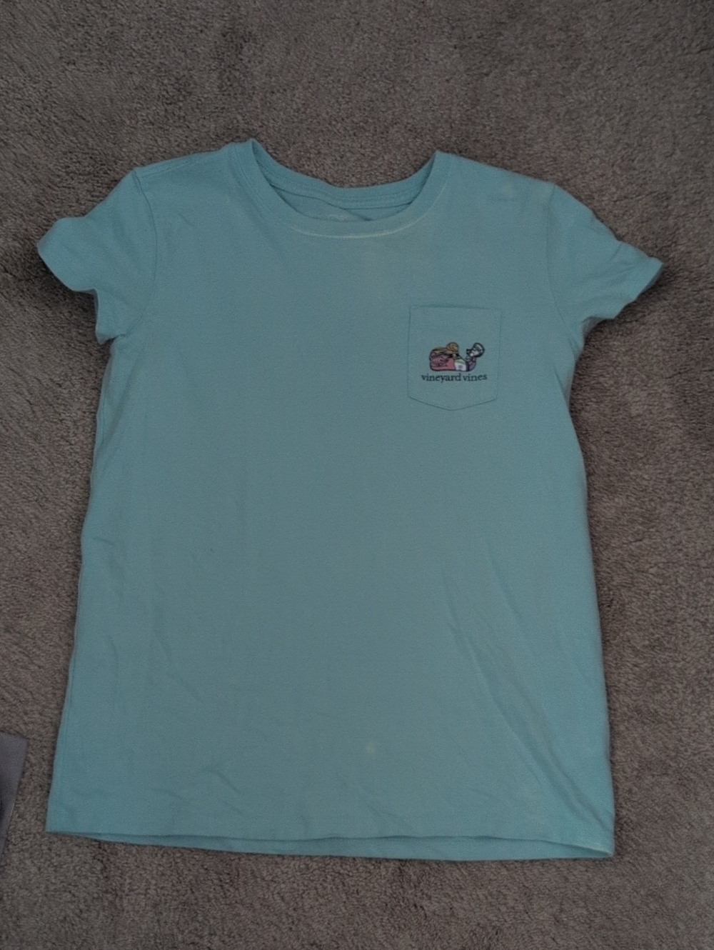 Vineyard Vines Girl's Aqua Short Sleeve Pocket Tee Laceosse